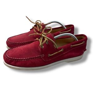 Paul Frederick 1941 Red Suede Boat Shoes Loafers Men’s US 12 EU 45